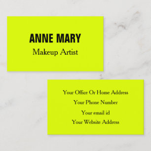 Neon Chartreuse Yellow Fluorescent Bright Colourfu Business Card