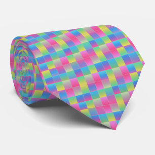Neon Checkerboard Pattern Tie