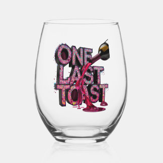 Neon Cheers: One Last Toast Stemless Wine Glass
