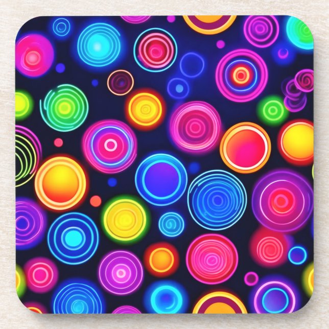 Neon Circle Burst Coaster (Front)