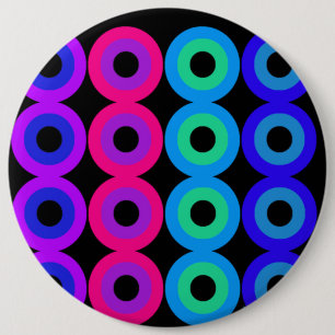 Neon Circles 6 Inch Round Button