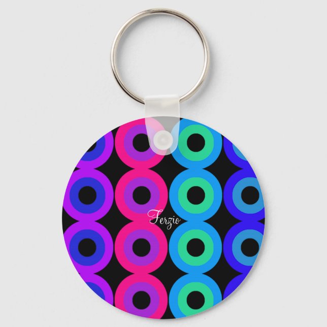Neon Circles Keychain (Front)