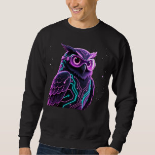 Neon Circuit Owl Sweatshirt