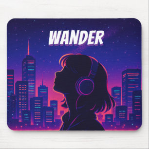 Neon City Night Mousepad