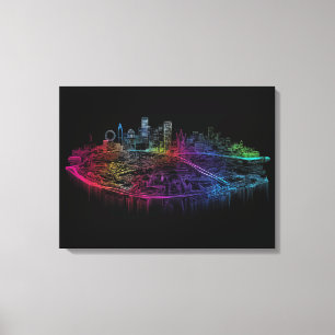 Neon City skyline Canvas Print