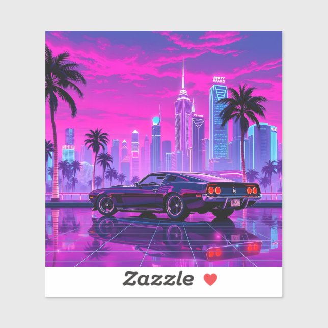 Neon City Tour with Car no 1 Sticker (Sheet)