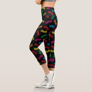 Neon Classic Sunglasses Pattern Capri Leggings