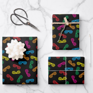 Neon Classic Sunglasses Pattern Wrapping Paper Sheet