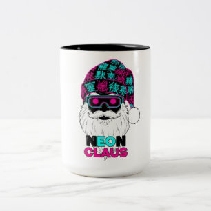 Neon Claus Two-Tone Coffee Mug