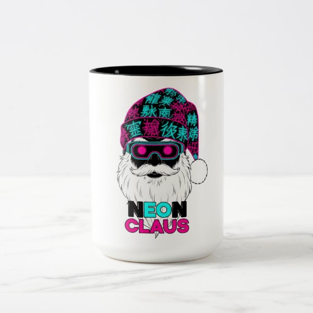 Neon Claus Two-Tone Coffee Mug (Center)