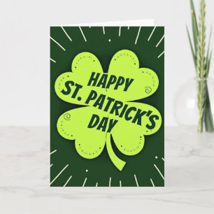 Neon Clover Luck Card