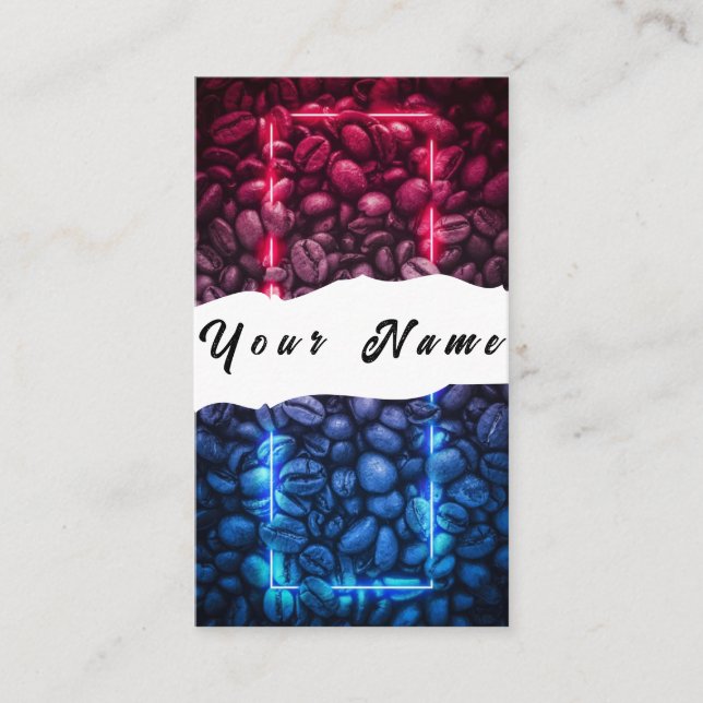 Neon Coffee Carte de visite (Devant)