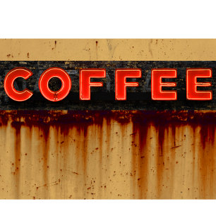 Neon Coffee Rustic Sign  T-Shirt