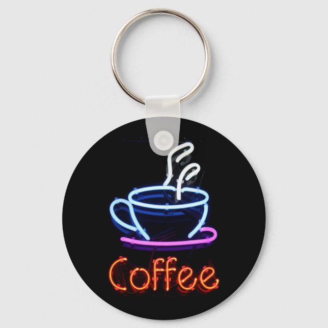 Neon Coffee Sign Keychain (Front)