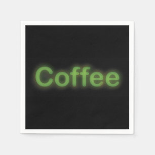 Neon Coffee Text Napkin