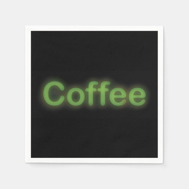 Neon Coffee Text Napkin (Front)