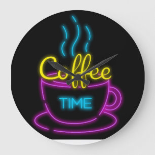 NEON COFFEE WALL CLOCK