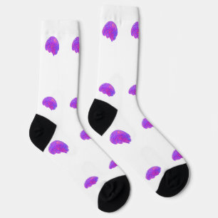 Neon Color Brain Design Socks