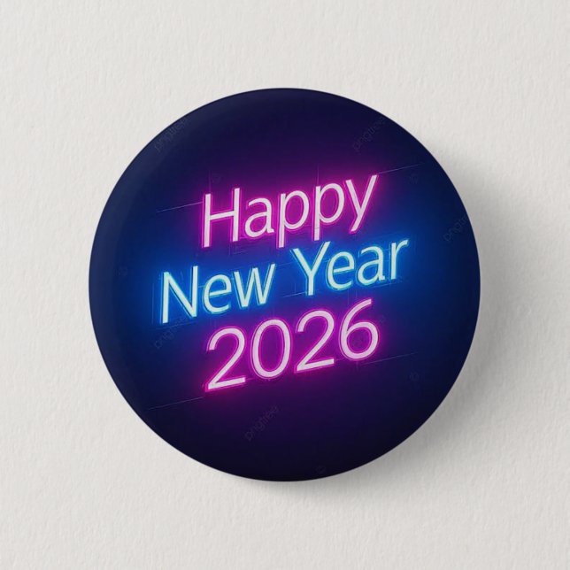 Neon Colored 2026 Year Badge 2 Inch Round Button (Front)