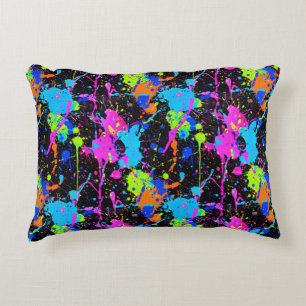 Neon Colorful Pattern Accent Pillow