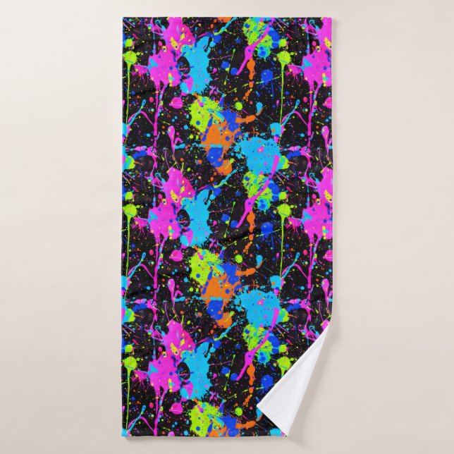 Neon Colorful Pattern Bath Towel (Bath Towel)
