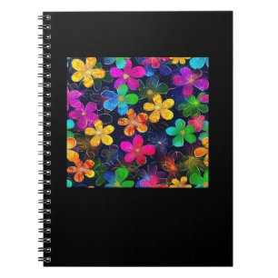 Neon Colorful Pattern - Whimsigoth Cottagecore Blu Notebook