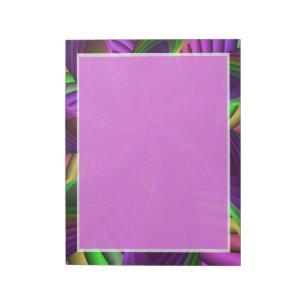 Neon Colors Flash Crazy Colorful Fractal Pattern Notepad