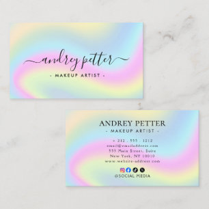 neon colors gemstone opal business card