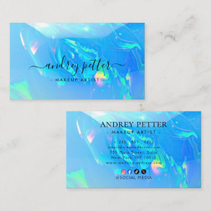 neon colors gemstone opal business card