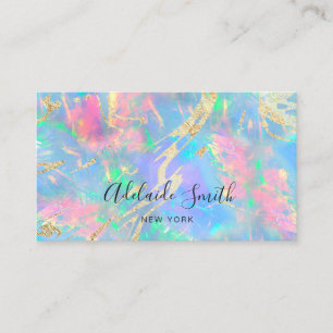 neon colors gemstone opal business card