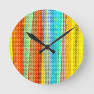 Neon colour Geometric Pattern decorated Clock