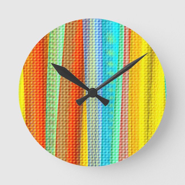 Neon colour Geometric Pattern decorated Clock  (Front)
