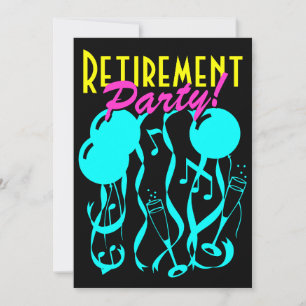 Neon colour retirement party invitations template