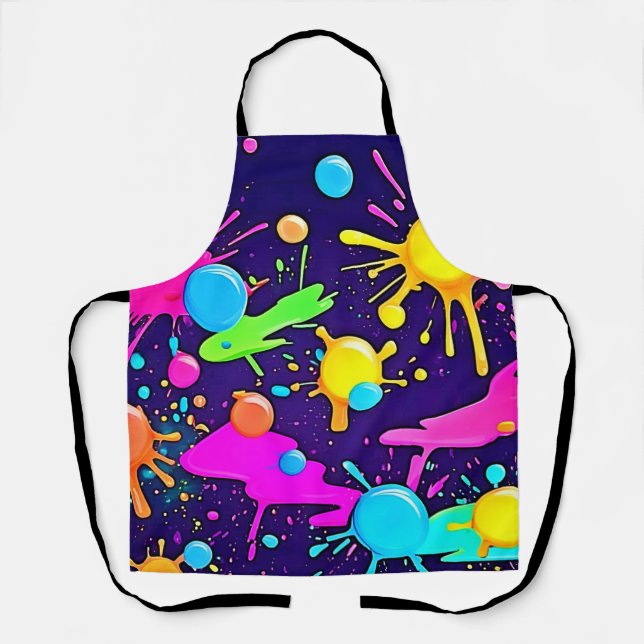 Neon Colour Splash Art Apron (Front)