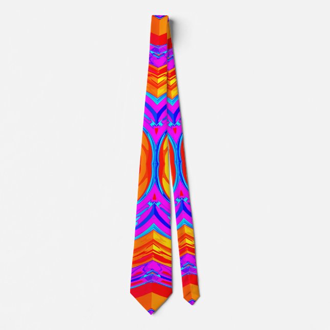 Neon Colour Swirls Pattern Tie (Front)
