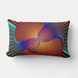 Neon Colour Swirls Throw Pillow