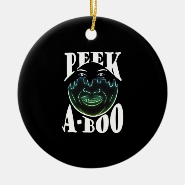 Neon Coloured Artwork - Peekabo Ceramic Ornament (Front)