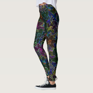 Neon Coloured Orchids, Leggings