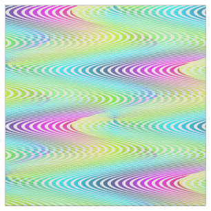 Neon Coloured Waves Stripes seamless pattern Fabric