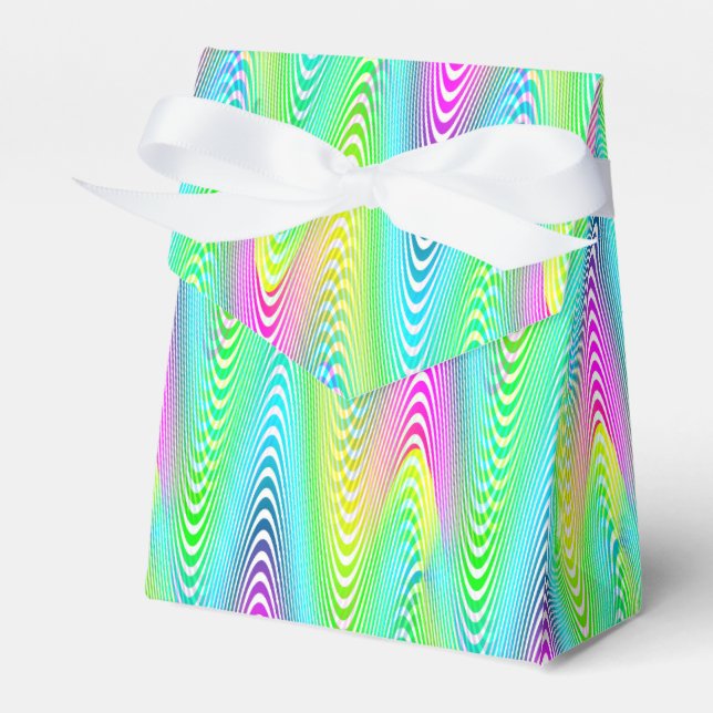 Neon Coloured Waves Stripes seamless pattern Favor Box (Front Side)