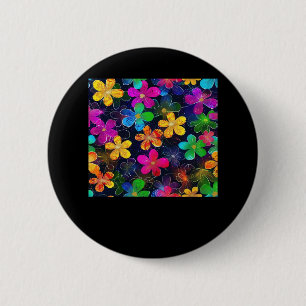 Neon Colourful Pattern - Whimsigoth Cottagecore Bl 2 Inch Round Button
