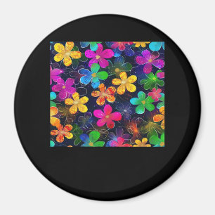 Neon Colourful Pattern - Whimsigoth Cottagecore Bl Magnet
