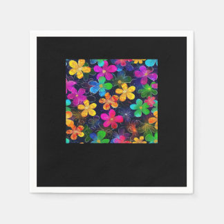 Neon Colourful Pattern - Whimsigoth Cottagecore Bl Napkin