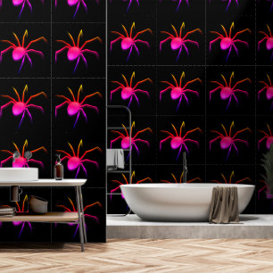 Neon Colourful Spider Custom Colour Black Wallpaper