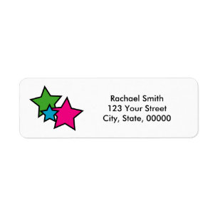 Neon Colourful Stars Personalized Return Address