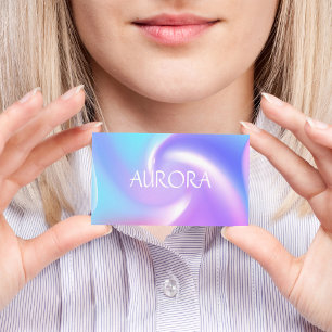 Neon Colours Abstract Holographic Simple Elegant Business Card