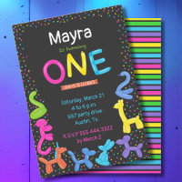 Neon colours animal balloons First birthday