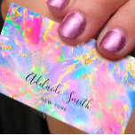 neon colours gemstone opal texture business card<br><div class="desc">please note the holographic effect is not real,  but just simulated. I recommend light paper semi gloss for better print results. Matte or black papers are not suitable for this design</div>