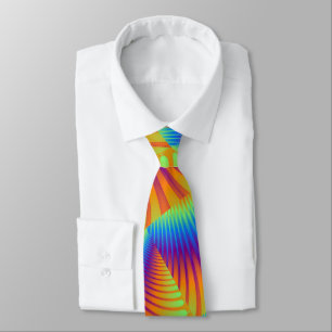 Neon Colours Light Swirls Design Men's Necktie