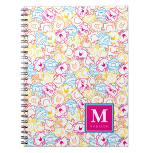 Neon Colours Pattern   Add Your Name Notebook